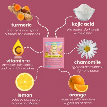 🍋LAST DAY 49% OFF🔥Turmeric Kojic Acid Cleansing Pads