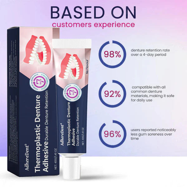 AdhereDent® Thermoplastic Denture Adhesive ⏳ Durable Denture Retention