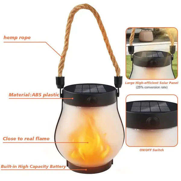 ✨Last Day Promotion--Dancing flame Solar Lantern Outdoor Lights