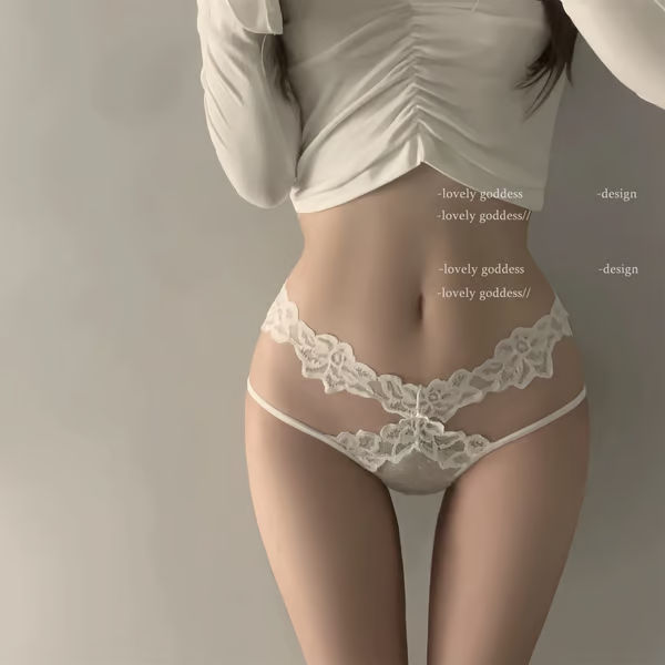 Antibacterial Sexy Lace Waist Satin Panties
