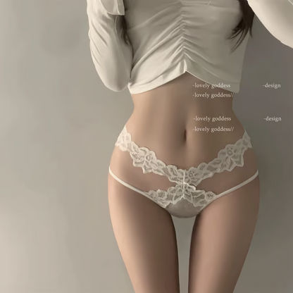 Antibacterial Sexy Lace Waist Satin Panties