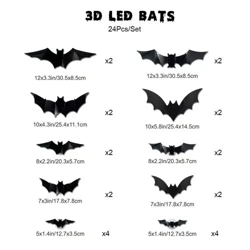 💥💥🦇Halloween 3D Lighted Bats
