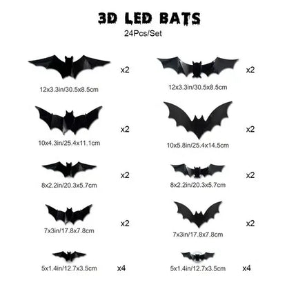 💥💥🦇Halloween 3D Lighted Bats
