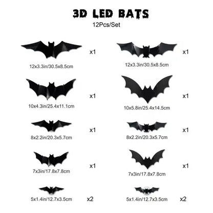 💥💥🦇Halloween 3D Lighted Bats