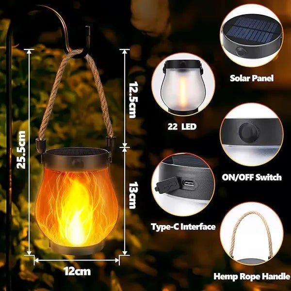 ✨Last Day Promotion--Dancing flame Solar Lantern Outdoor Lights