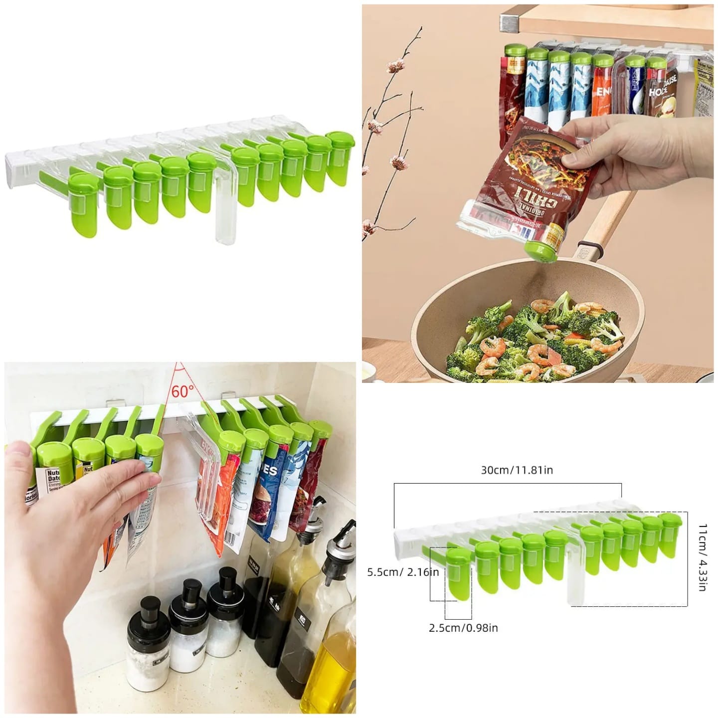 Space-Saving Wall-Mounted Spice Bag Holder - Ideal Organizer for Kitchen