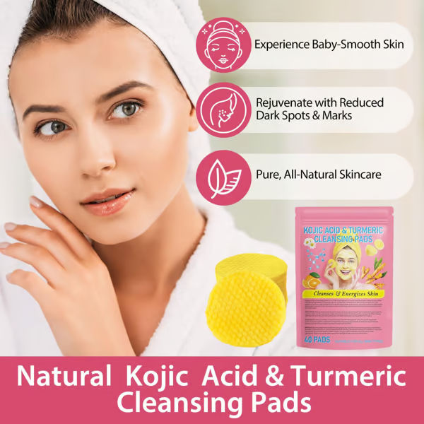🍋LAST DAY 49% OFF🔥Turmeric Kojic Acid Cleansing Pads