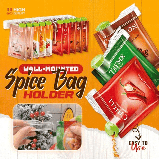 Space-Saving Wall-Mounted Spice Bag Holder - Ideal Organizer for Kitchen