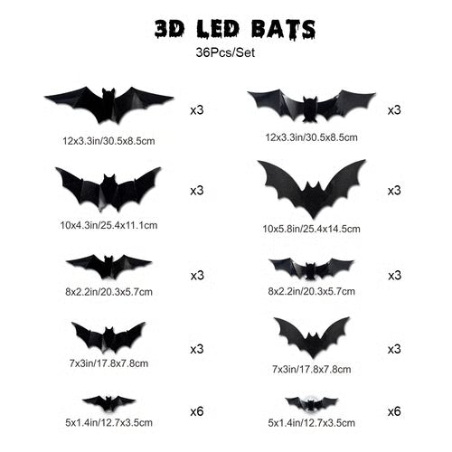 💥💥🦇Halloween 3D Lighted Bats