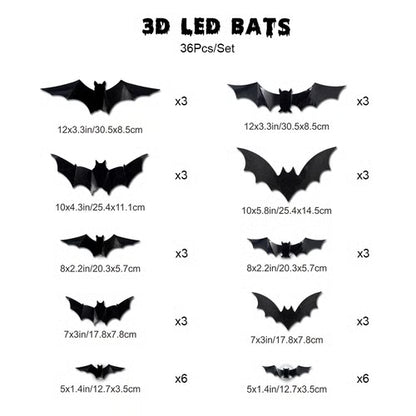💥💥🦇Halloween 3D Lighted Bats