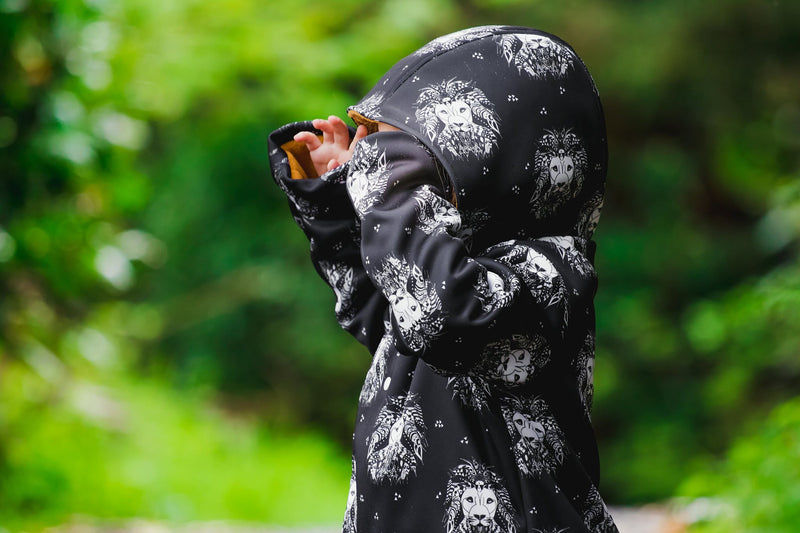 Lottie & Lysh Lion Noir waterproof rain jacket for children and babies