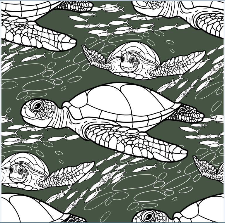 Lottie & Lysh exclusive organic turtles jersey fabric