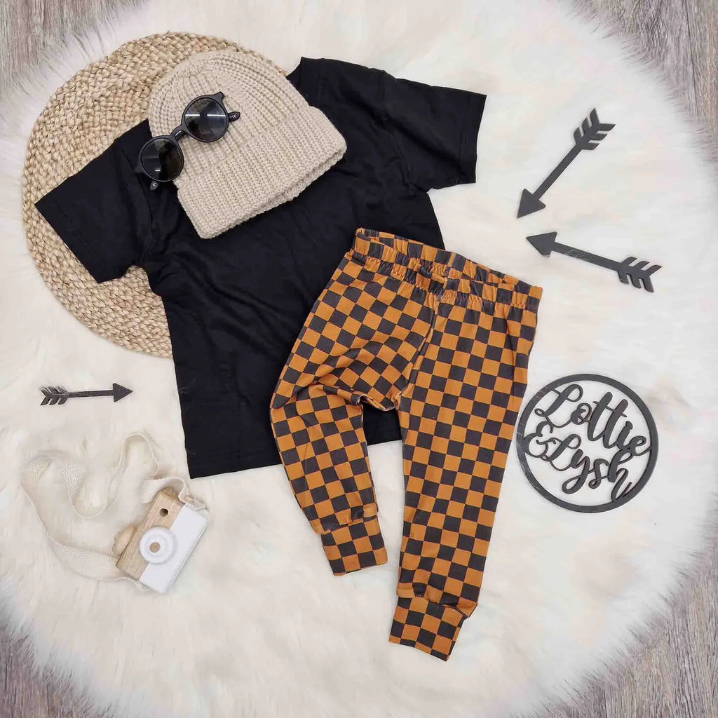 baby Boys Leggings - Checkboard baby and toddler leggings by Lottie & Lysh