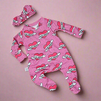 Premature Baby Clothes - Girl Power front opening romper for your tiny baby