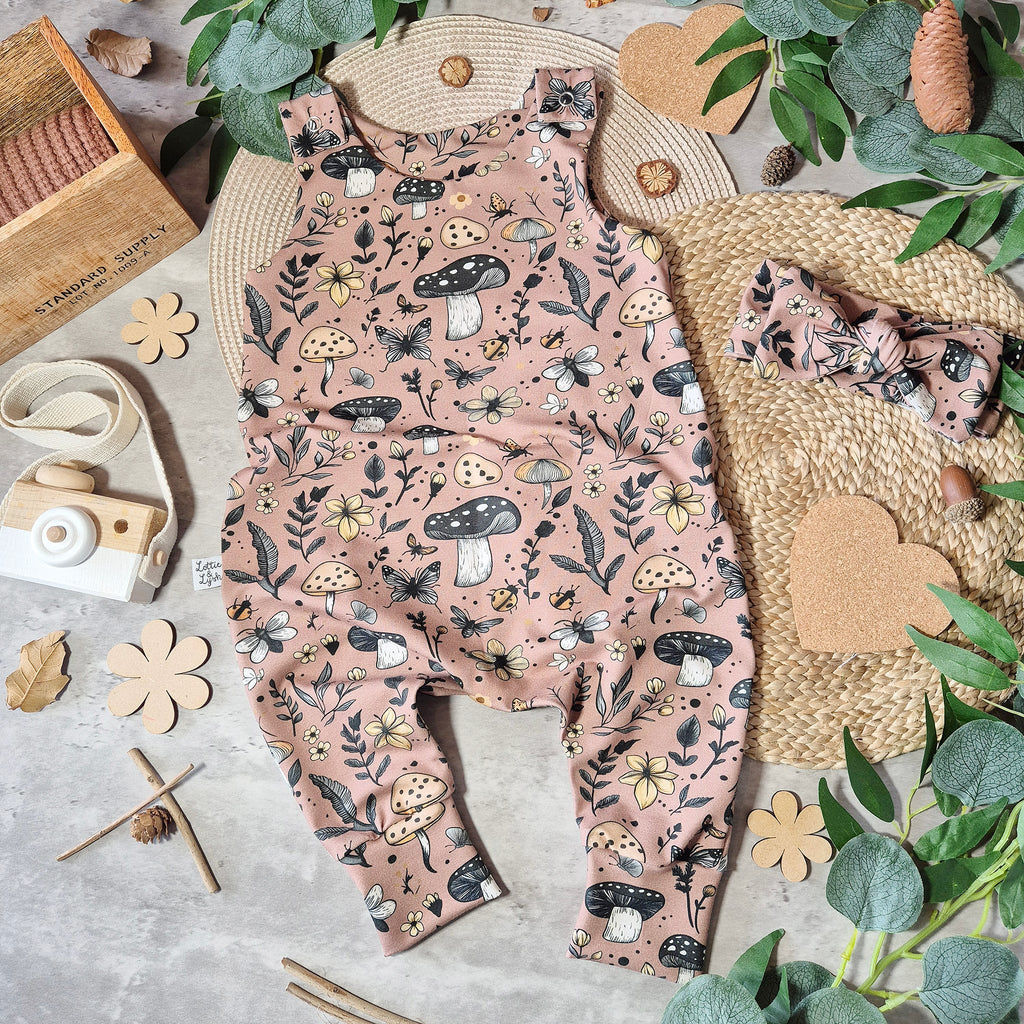 Summer Baby Clothes - Foragers dungarees by Lottie & Lysh
