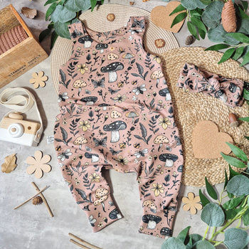 Summer Baby Clothes - Foragers dungarees by Lottie & Lysh