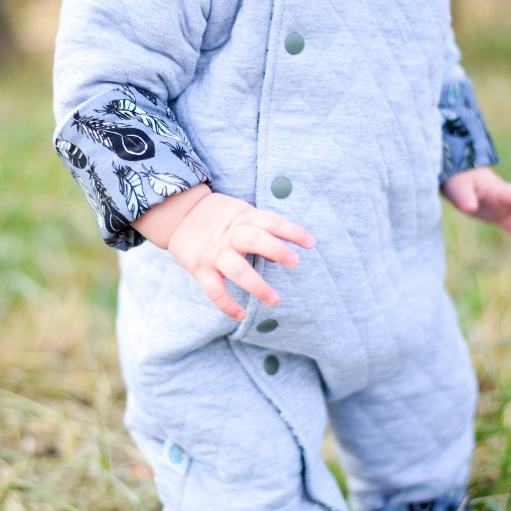 baby and toddler pramsuit made by Lottie & Lysh