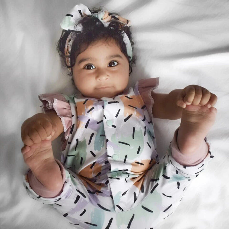 Lottie & Lysh confetti romper with matching headband