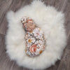 New baby floral swaddle gift set. Made in the UK