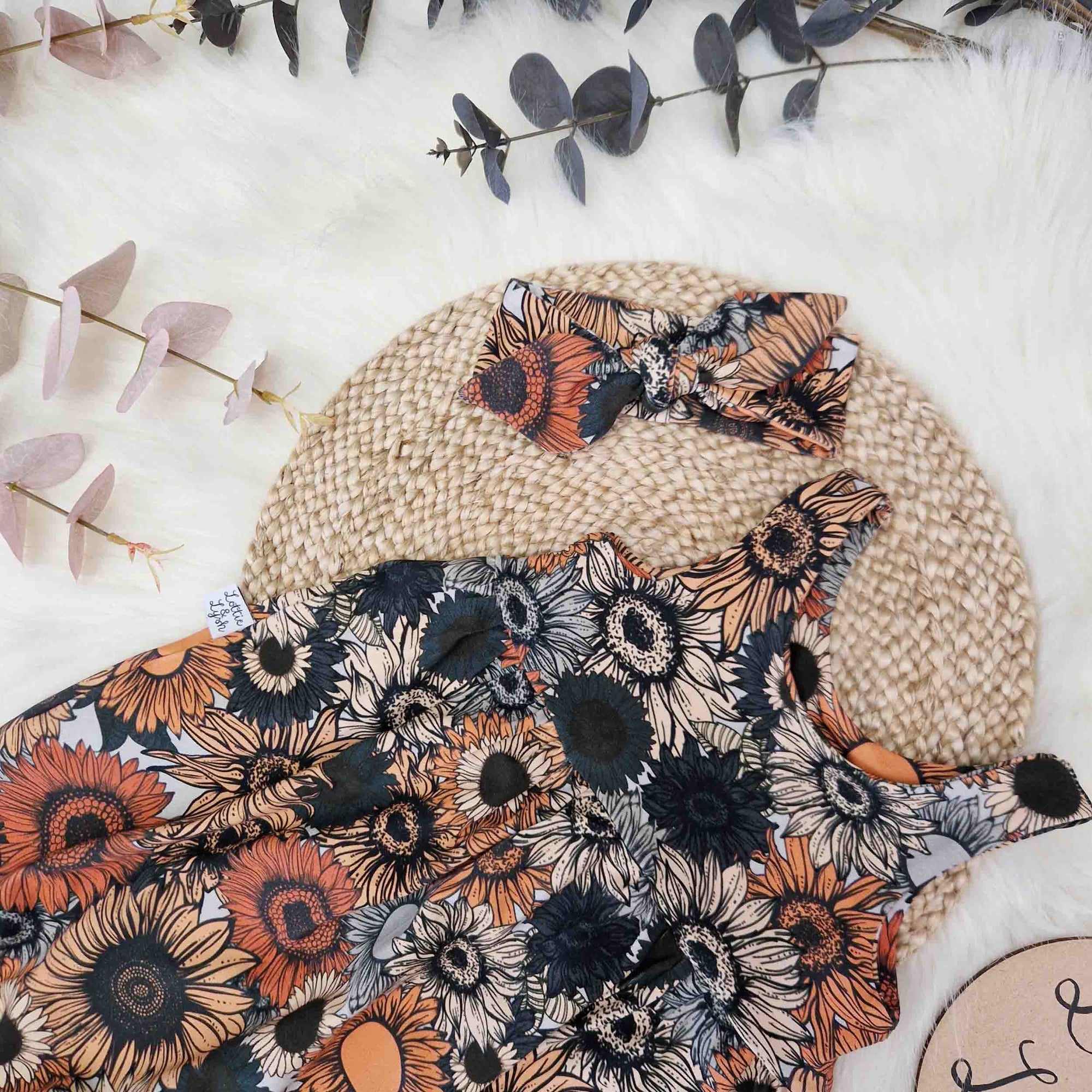 Lottie & Lysh burnt floral printed baby romper