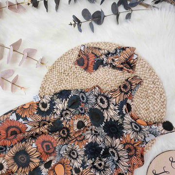 Lottie & Lysh burnt floral printed baby romper