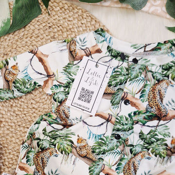 Lottie & Lysh jungle theme printed romper with poppers