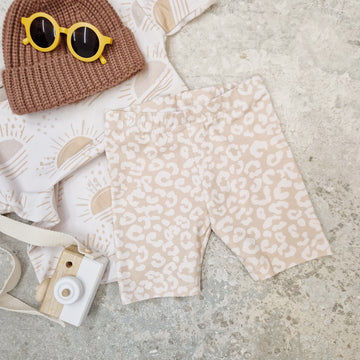 unisex kids leopard print cycling shorts