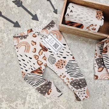 animal and leopard print neutral baby leggings