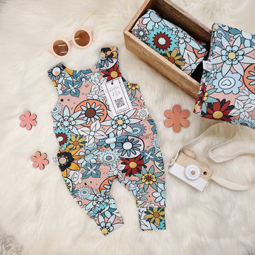 retro floral print baby romper by Lottie & lysh