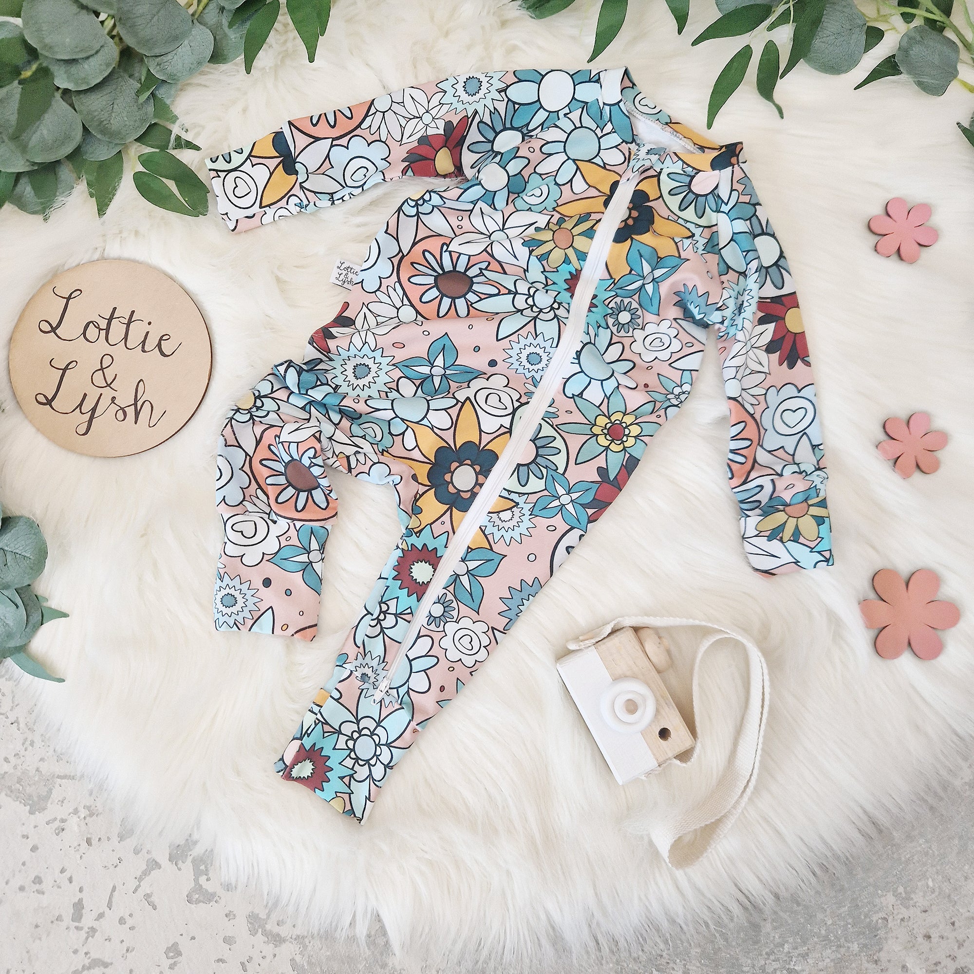 newborn zipped sleepsuit by lottie & lysh