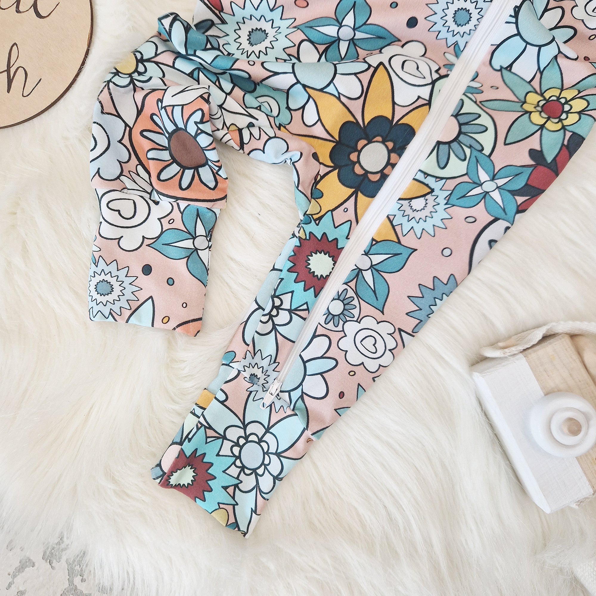 floral zipped babygrow by Lottie & Lysh