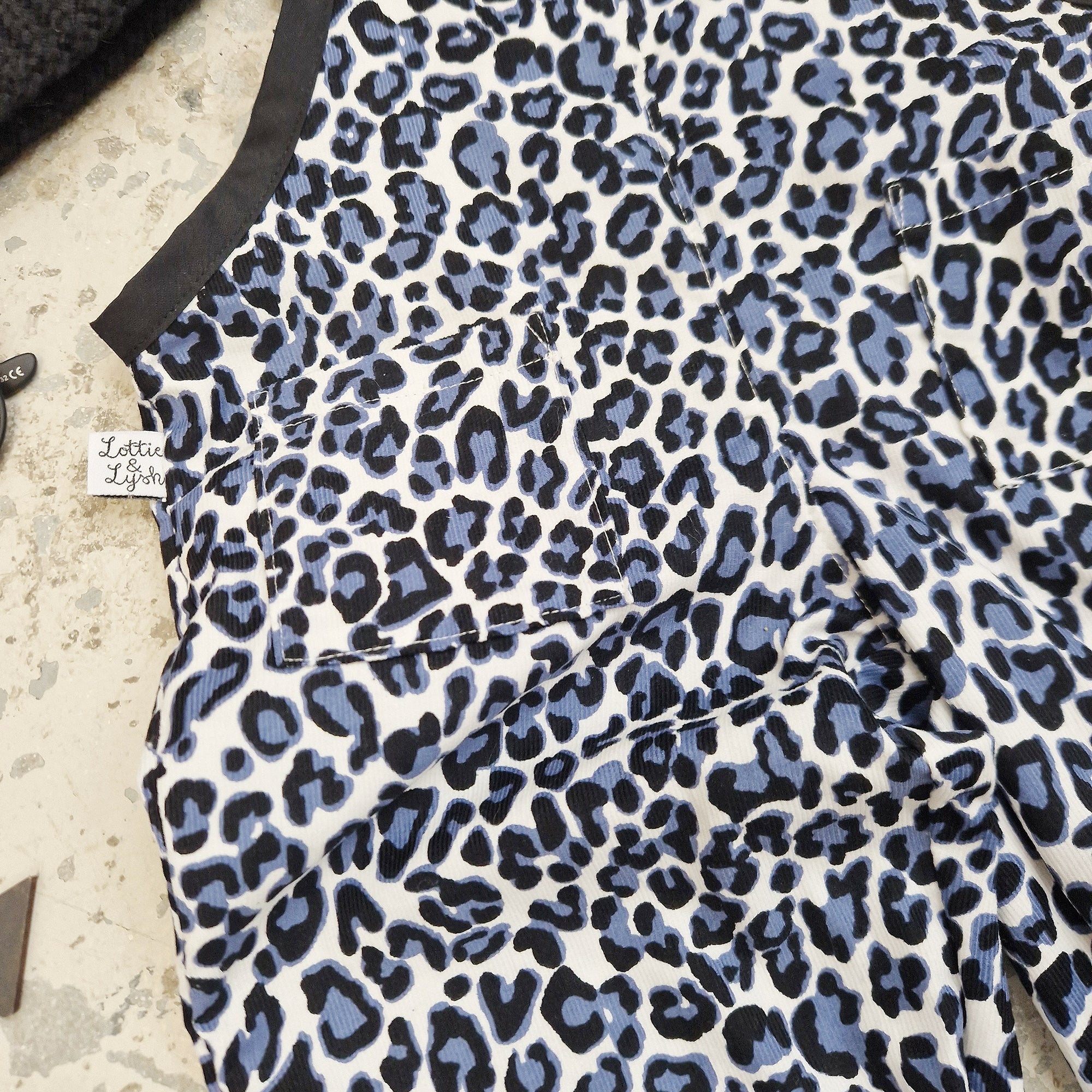 leopard print cord dungarees with pockets by Lottie and lysh