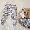 retro floral printed baby girl leggings