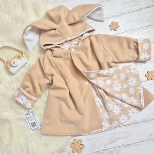 baby girls beige bunny coat with ears