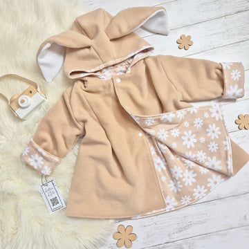 baby girls beige bunny coat with ears