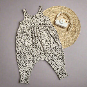baby and toddler girls beige gathered romper