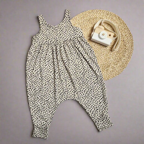 baby and toddler girls beige gathered romper