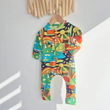 rainbow print babygrow