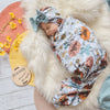 baby girl floral swaddle blanket and hat set