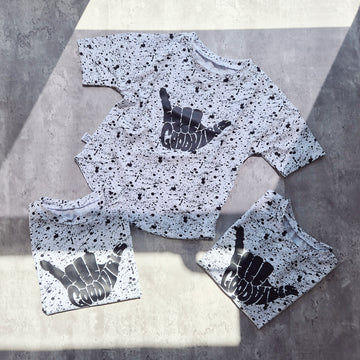 Oversized tee with dipped hem. Ethically made in the UK, perfect for summer play.