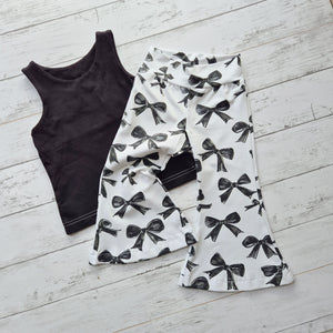 flared bow print trousers by Lottie & Lysh