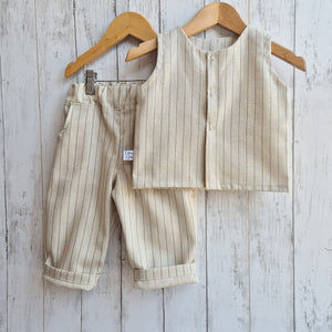 Beige toddler outfit. Handmade by Lottie & Lysh