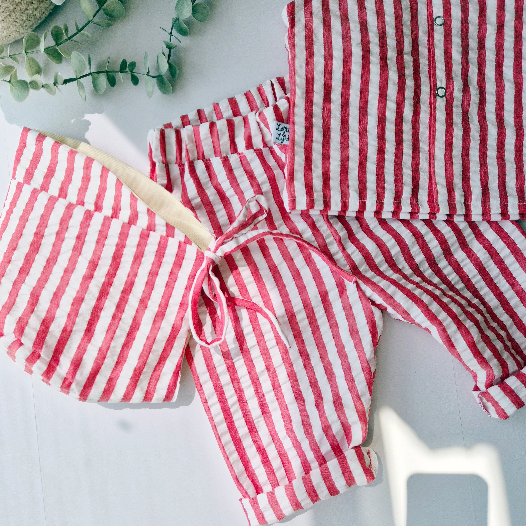 Striped Seersucker Cotton Co-ordinates