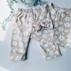beige and white flowered trousers and top set for kids by Lottie & Lysh
