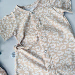 Neutral leopard print summer romper for kids by Lottie & Lysh