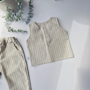 Unisex Kids Cotton Pinstripe wedding suit by Lottie & Lysh
