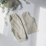 Kids pinstripe waistcoat and trousers. Ethically handmade by Lottie & Lysh in the UK