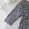 blue and white cord leopard print kids baggy trousers