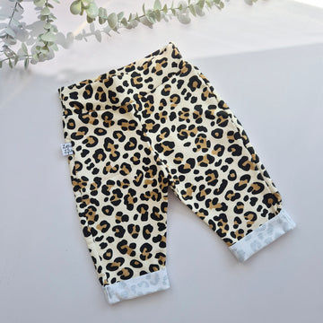 Leopard print kids cropped jersey trousers