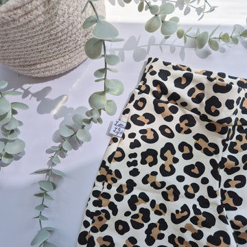 French terry leopard print kids summer trousers